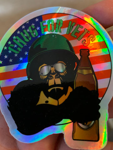 Holographic CHUGFORVETS sticker